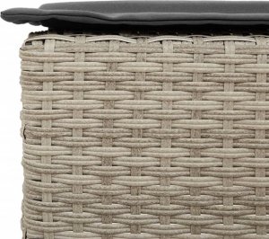 vidaXL Ogrodowe stołki barowe z poduszkami, 2 szt., jasnoszare 8