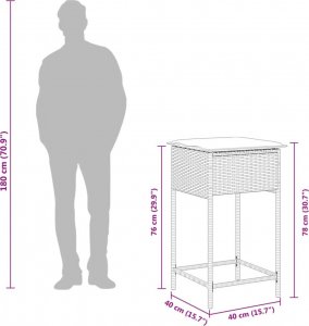 vidaXL Ogrodowe stołki barowe z poduszkami, 2 szt., jasnoszare 10