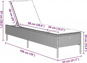 vidaXL Leżaki z poduszkami, 2 szt., szare, polirattan 11