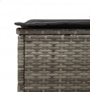 vidaXL Leżaki z poduszkami, 2 szt., szare, polirattan 9