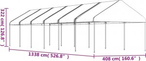 vidaXL vidaXL Namiot ogrodowy z dachem, biały, 13,38x4,08x3,22 m, polietylen 5