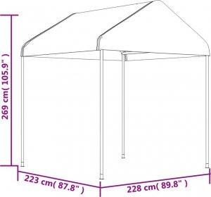 vidaXL vidaXL Namiot ogrodowy z dachem, biały, 13,38x2,28x2,69 m, polietylen 6
