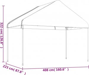 vidaXL vidaXL Namiot ogrodowy z dachem, biały, 4,46x4,08x3,22 m, polietylen 6