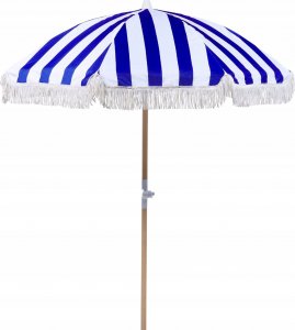 Beliani Parasol ogrodowy  150 cm niebieski z białym MONDELLO Lumarko! 1