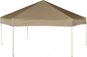 vidaXL Zadaszenie ogrodowe ze ścianami, sześciokątne, 3,6x3,1 m, taupe 3