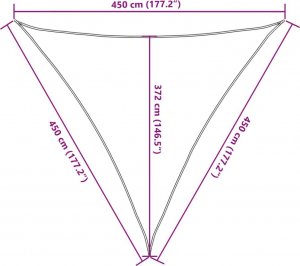 vidaXL vidaXL Żagiel przeciwsłoneczny, piaskowy, 4,5x4,5x4,5m, 100% poliester 10