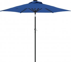 vidaXL vidaXL Parasol ogrodowy LED, stalowy słupek, lazurowy, 225x225x212 cm 2