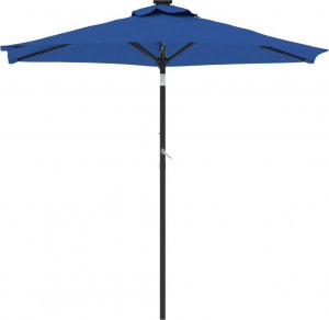 vidaXL vidaXL Parasol ogrodowy LED, stalowy słupek, lazurowy, 225x225x212 cm 4