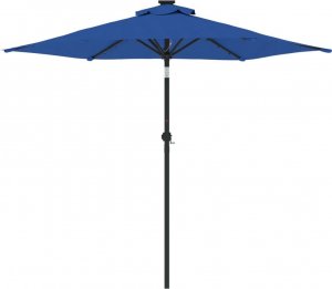 vidaXL vidaXL Parasol ogrodowy LED, stalowy słupek, lazurowy, 225x225x212 cm 5