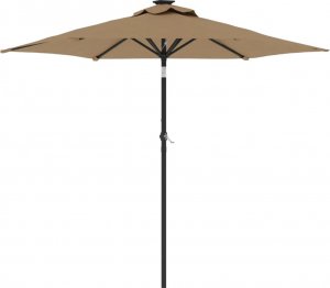 vidaXL vidaXL Parasol ogrodowy na stalowym słupku, taupe, 225x225x212 cm 2