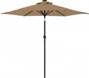 vidaXL vidaXL Parasol ogrodowy na stalowym słupku, taupe, 225x225x212 cm 4