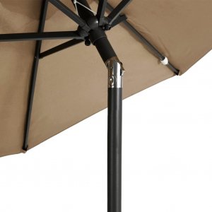 vidaXL vidaXL Parasol ogrodowy na stalowym słupku, taupe, 225x225x212 cm 7