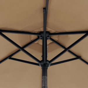 vidaXL vidaXL Parasol ogrodowy na stalowym słupku, taupe, 225x225x212 cm 10