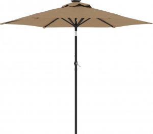 vidaXL vidaXL Parasol ogrodowy LED, stalowy słupek, taupe, 225x225x212 cm 2