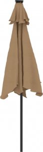 vidaXL vidaXL Parasol ogrodowy LED, stalowy słupek, taupe, 225x225x212 cm 7