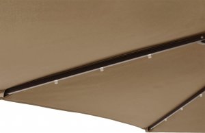 vidaXL vidaXL Parasol ogrodowy LED, stalowy słupek, taupe, 225x225x212 cm 10