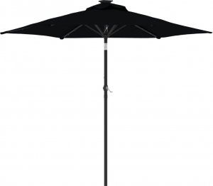 vidaXL vidaXL Parasol ogrodowy LED, stalowy słupek, czarny, 225x225x212 cm 2