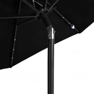 vidaXL vidaXL Parasol ogrodowy LED, stalowy słupek, czarny, 225x225x212 cm 9