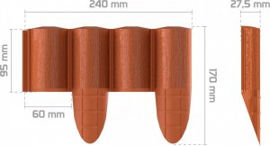 Cellfast Palisada ogrodowa Cellfast ECO 2,4 m ceglasta 2
