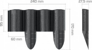 Cellfast Palisada ogrodowa ECO* 2,4 m antracytowa 2