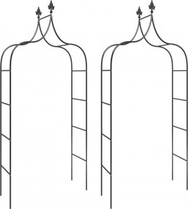 vidaXL Pergole ogrodowe, 2 szt., czarne, 120x38x260 cm, stalowe 2
