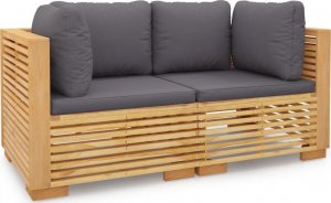 vidaXL Narożne sofy ogrodowe, 2 szt., lite drewno tekowe 2