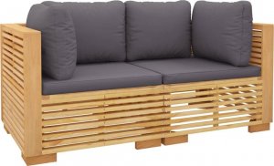 vidaXL Narożne sofy ogrodowe, 2 szt., lite drewno tekowe 3