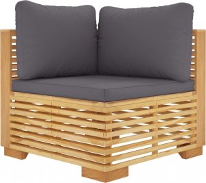 vidaXL Narożne sofy ogrodowe, 2 szt., lite drewno tekowe 4