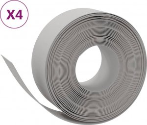 vidaXL Obrzeża ogrodowe, 4 szt., szare, 10 m, 20 cm, polietylen 2
