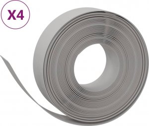 vidaXL Obrzeża ogrodowe, 4 szt., szare, 10 m, 15 cm, polietylen 2