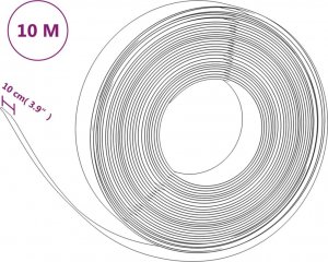 vidaXL Obrzeża ogrodowe, 5 szt., brązowe, 10 m, 10 cm, polietylen 7
