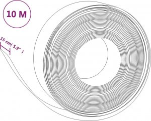 vidaXL Obrzeża ogrodowe, 2 szt., brązowe, 10 m, 15 cm, polietylen 6