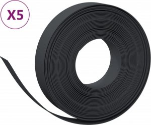 vidaXL Obrzeża ogrodowe, 5 szt., czarne, 10 m, 10 cm, polietylen 2