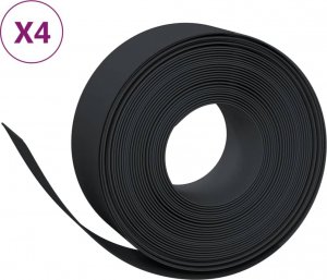 vidaXL vidaXL Obrzeża ogrodowe, 4 szt., czarne, 10 m, 20 cm, polietylen 2