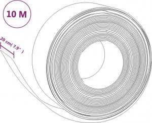 vidaXL vidaXL Obrzeża ogrodowe, 4 szt., czarne, 10 m, 20 cm, polietylen 7
