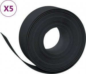 vidaXL vidaXL Obrzeża ogrodowe, 5 szt., czarne, 10 m, 20 cm, polietylen 2