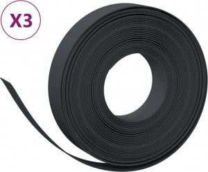 vidaXL vidaXL Obrzeża ogrodowe, 3 szt., czarne, 10 m, 10 cm, polietylen 2