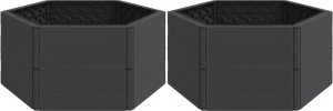 vidaXL Donice ogrodowe, 2 szt., antracytowe, PP 2