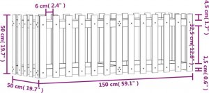 vidaXL Rabata ogrodowa z płotkiem, 150x50x50cm, lite drewno daglezjowe 9