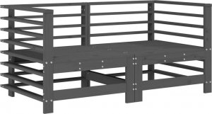 vidaXL Ogrodowe sofy narożne, 2 szt., szare, lite drewno sosnowe 2