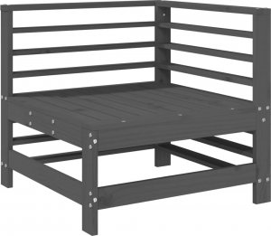 vidaXL Ogrodowe sofy narożne, 2 szt., szare, lite drewno sosnowe 3