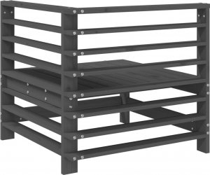 vidaXL Ogrodowe sofy narożne, 2 szt., szare, lite drewno sosnowe 6