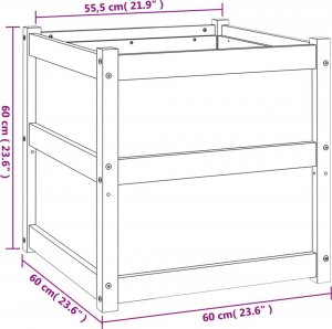 vidaXL Donice ogrodowe, 2 szt., woskowy brąz, lite drewno sosnowe 11