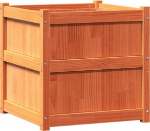 vidaXL Donice ogrodowe, 2 szt., woskowy brąz, lite drewno sosnowe 7