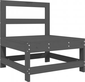 vidaXL Ogrodowe siedziska środkowe, szare, 2 szt., lita sosna 3