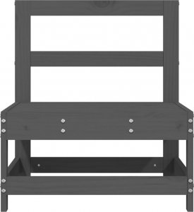 vidaXL Ogrodowe siedziska środkowe, szare, 2 szt., lita sosna 4