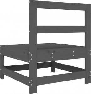 vidaXL Ogrodowe siedziska środkowe, szare, 2 szt., lita sosna 6