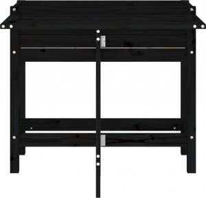 vidaXL Donica ogrodowa ze składanym blatem, czarna, drewno sosnowe 4