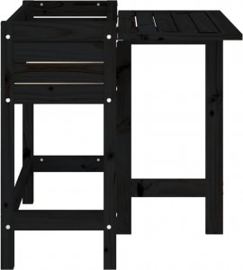 vidaXL Donica ogrodowa ze składanym blatem, czarna, drewno sosnowe 5