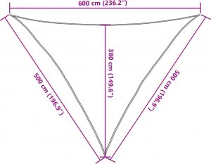 vidaXL vidaXL Żagiel przeciwsłoneczny, jasnoszary, 5x5x6 m, 100% poliester 9